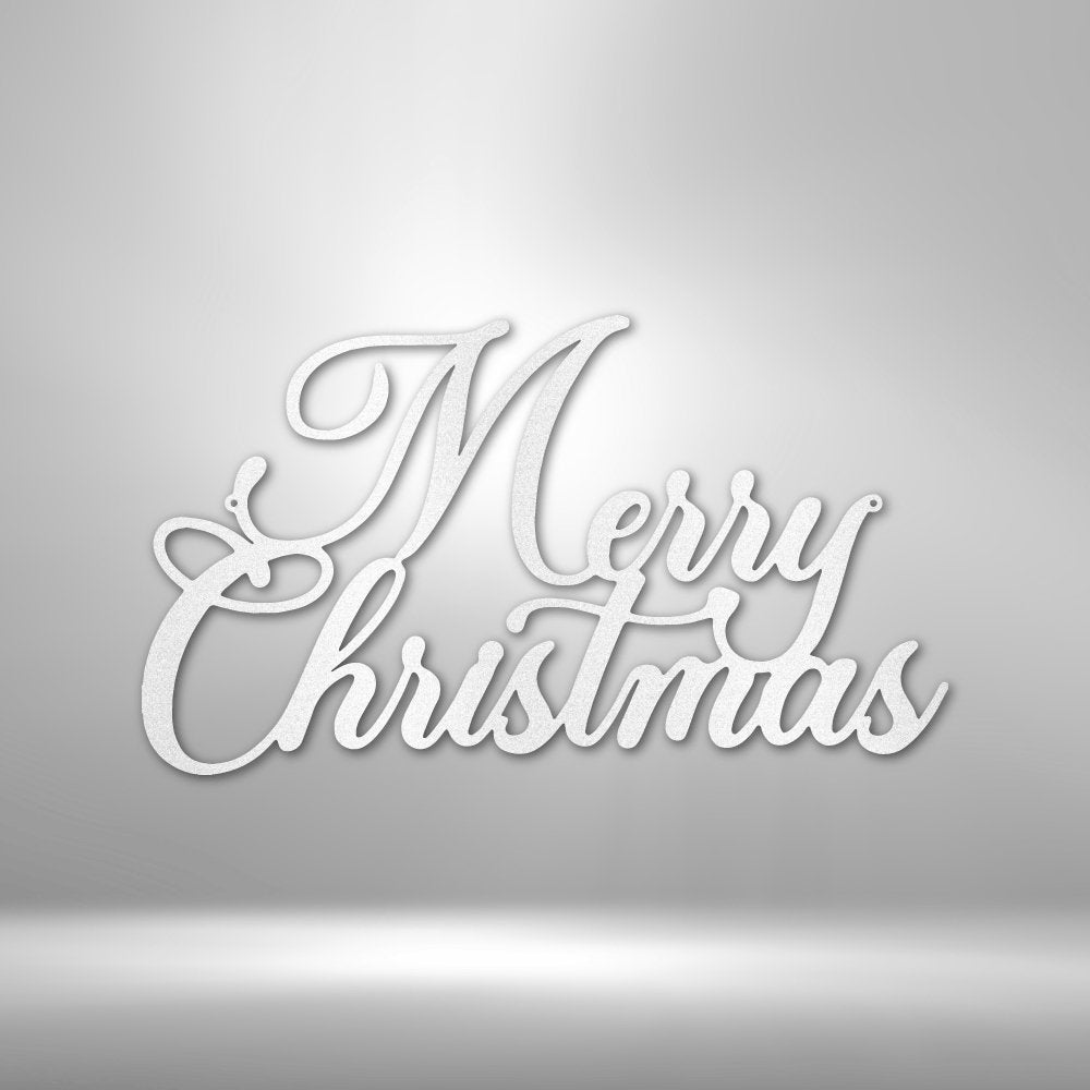 Merry Christmas Script - Steel SignCustomly Gifts