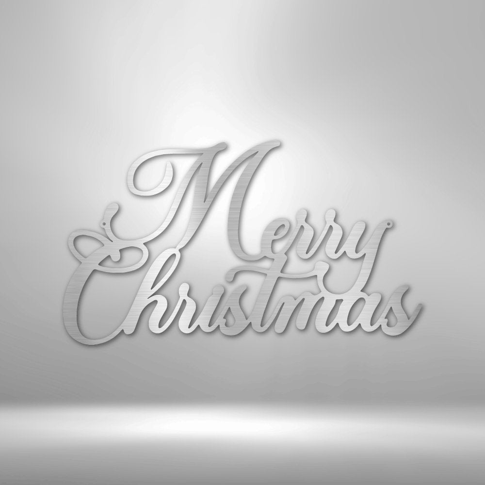 Merry Christmas Script - Steel SignCustomly Gifts