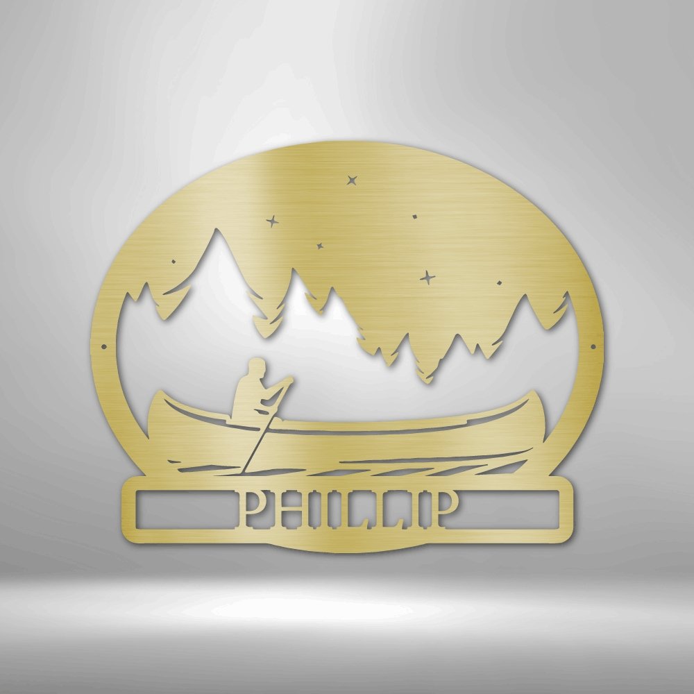 Midnight Rowing Personalized Name Text Metal SignCustomly Gifts