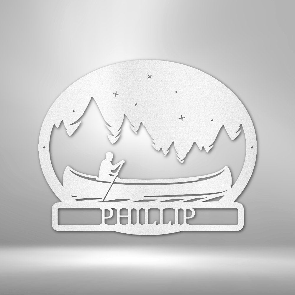 Midnight Rowing Personalized Name Text Metal SignCustomly Gifts