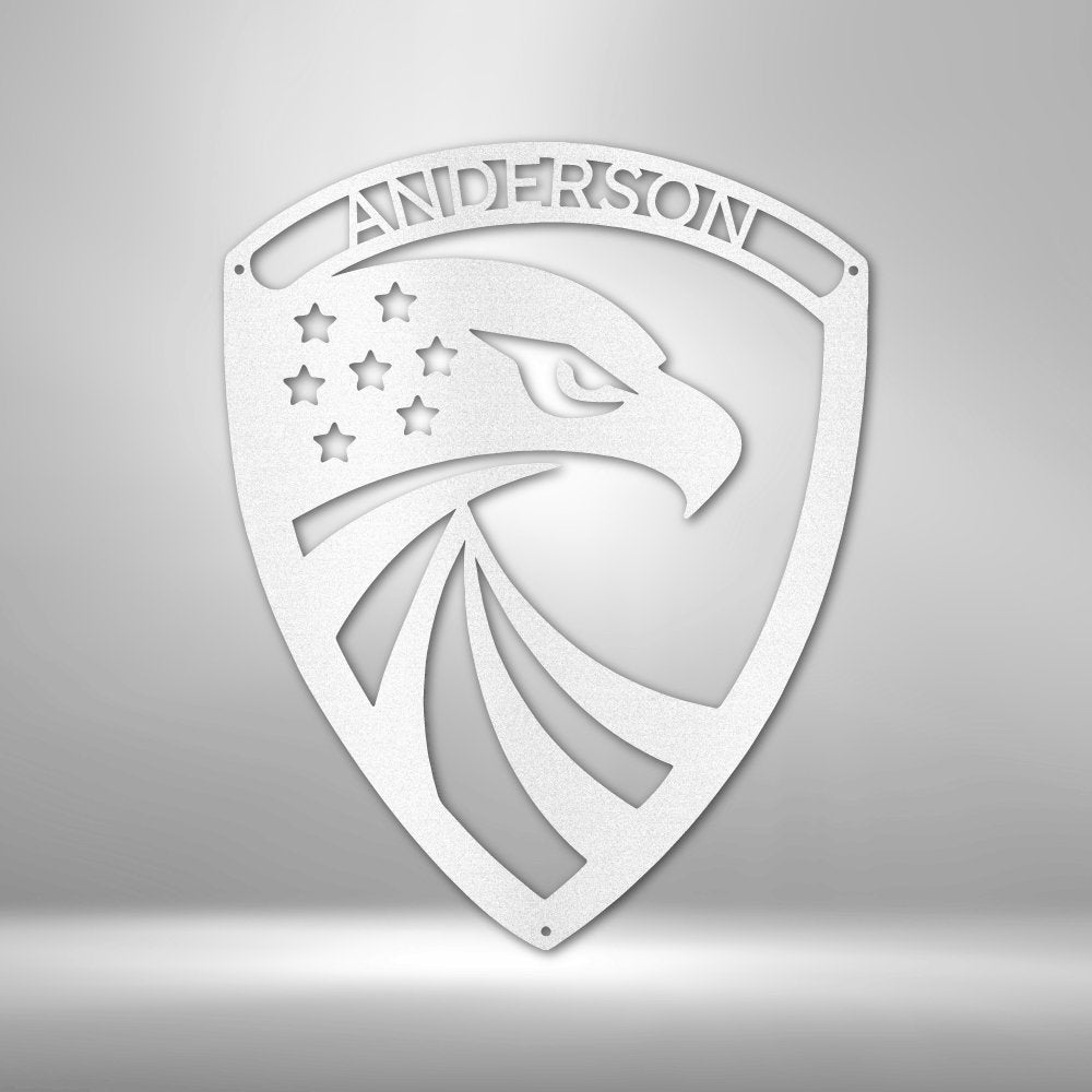 Modern Eagle Personalized Name Text Steel SignCustomly Gifts