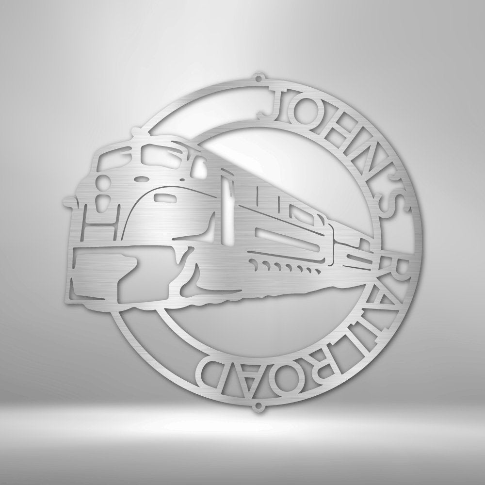 Modern Train Ring Personalized Name Text Steel SignCustomly Gifts