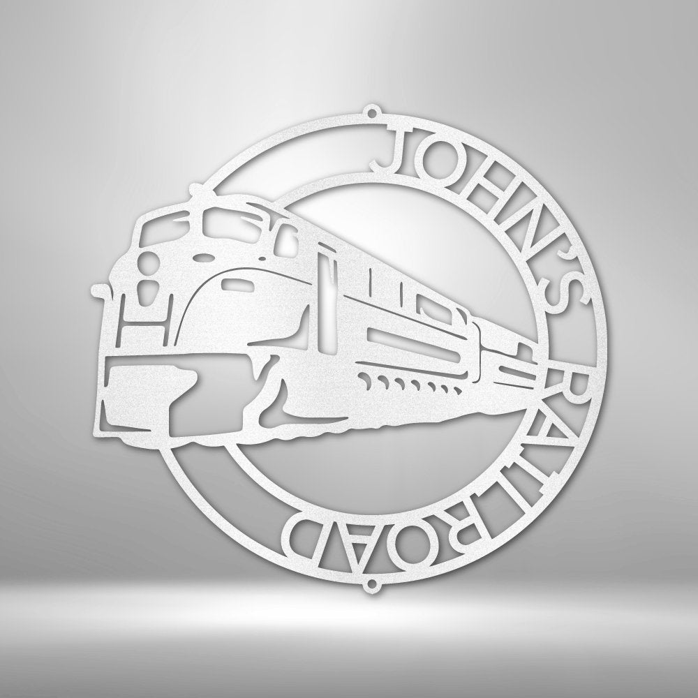 Modern Train Ring Personalized Name Text Steel SignCustomly Gifts