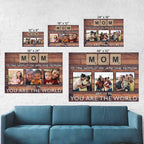 Mom Scrabble You Are The World Dark Wood Personalized Photo CanvasCustomly Gifts