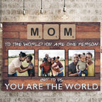 Mom Scrabble You Are The World Dark Wood Personalized Photo CanvasCustomly Gifts