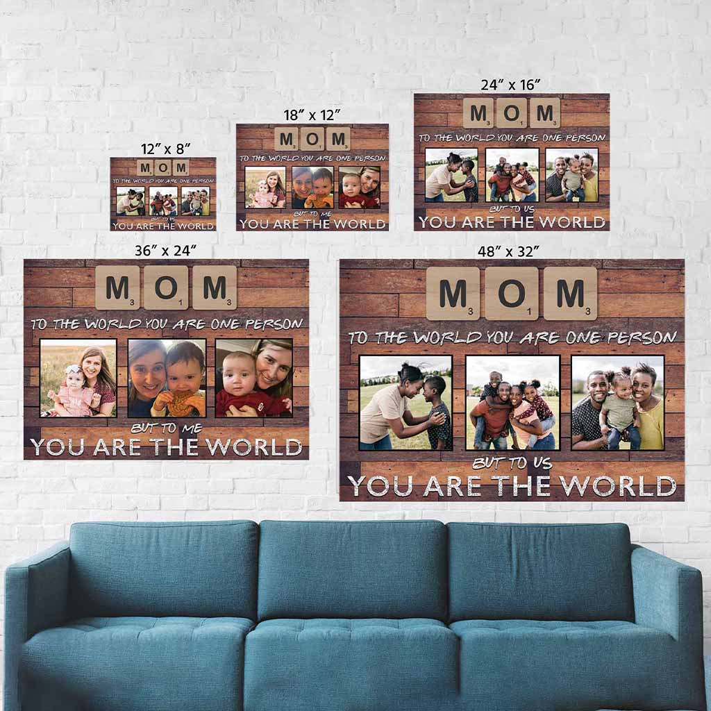 Mom Scrabble You Are The World Dark Wood Personalized Photo PosterCustomly Gifts