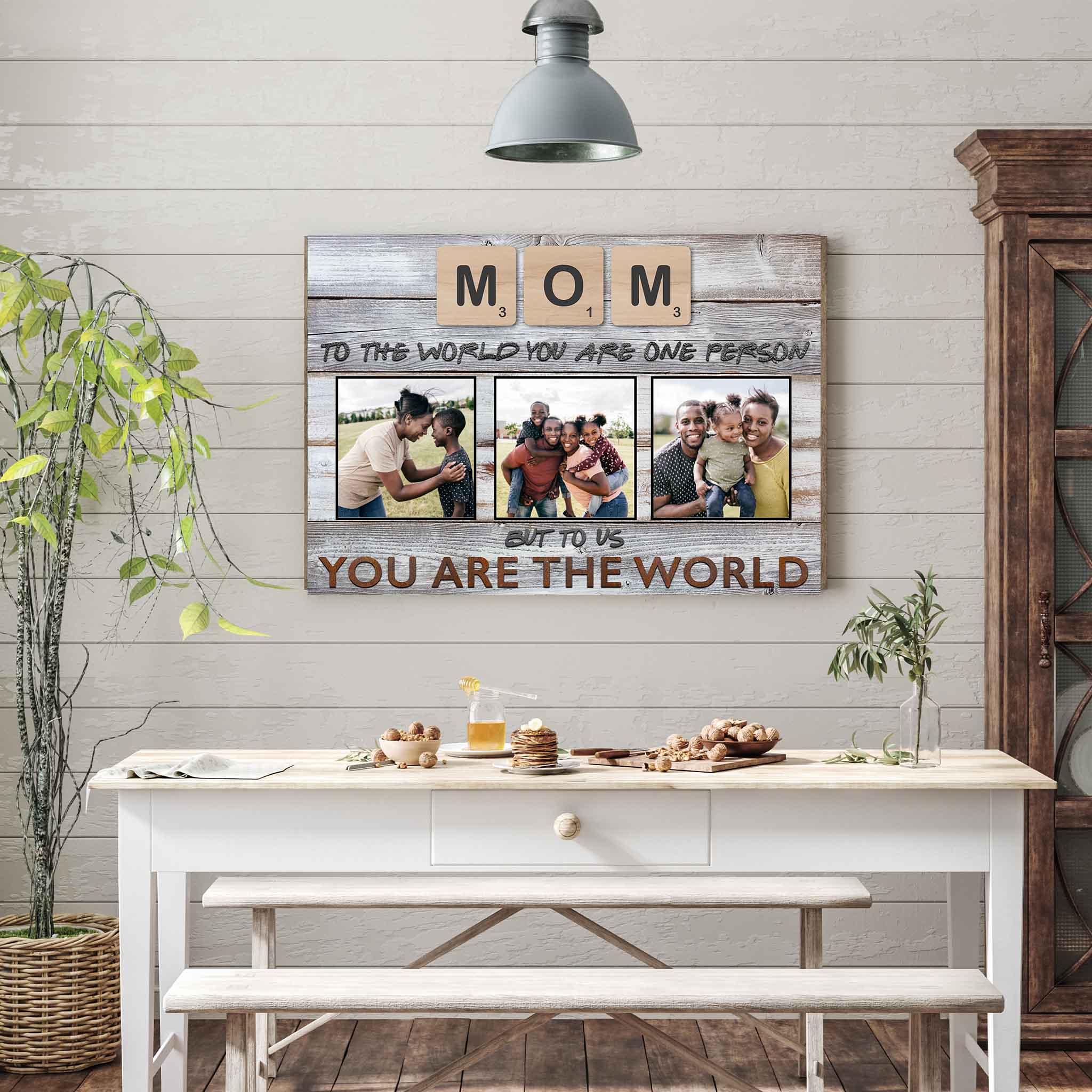 Mom Scrabble You Are The World Personalized Photo CanvasCustomly Gifts