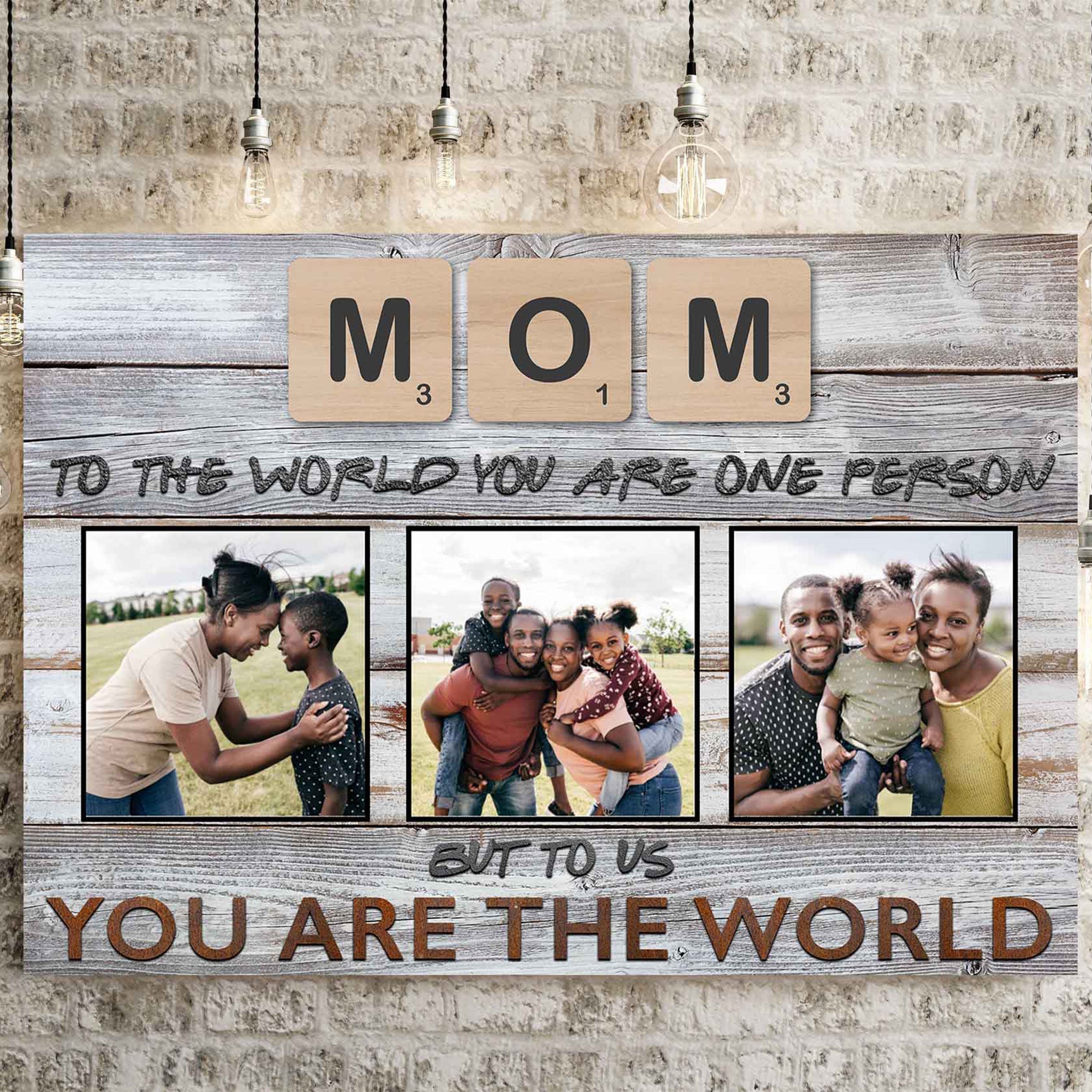 Mom Scrabble You Are The World Personalized Photo CanvasCustomly Gifts