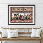 Mommy Scrabble You Are The World Dark Wood Personalized Photo PosterCustomly Gifts