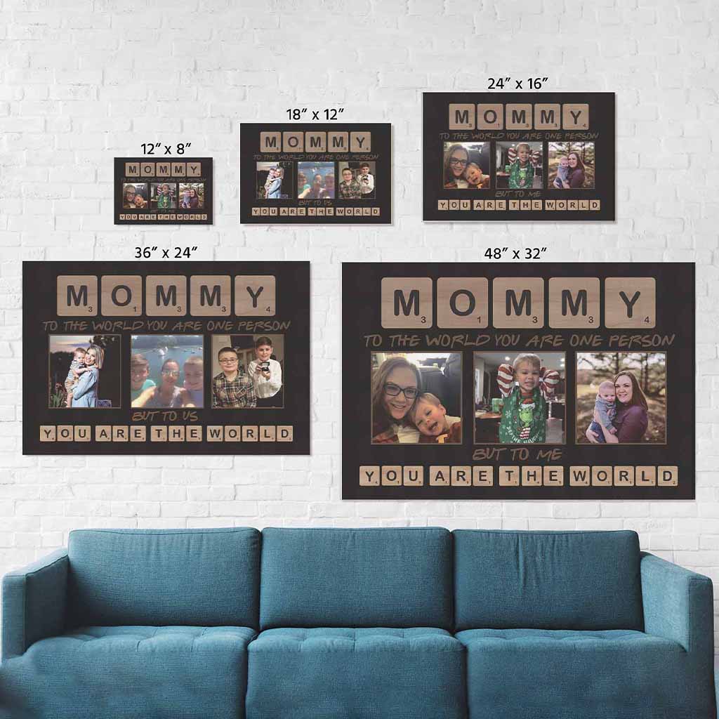 Mommy Scrabble You Are The World Personalized Photo Black PosterCustomly Gifts