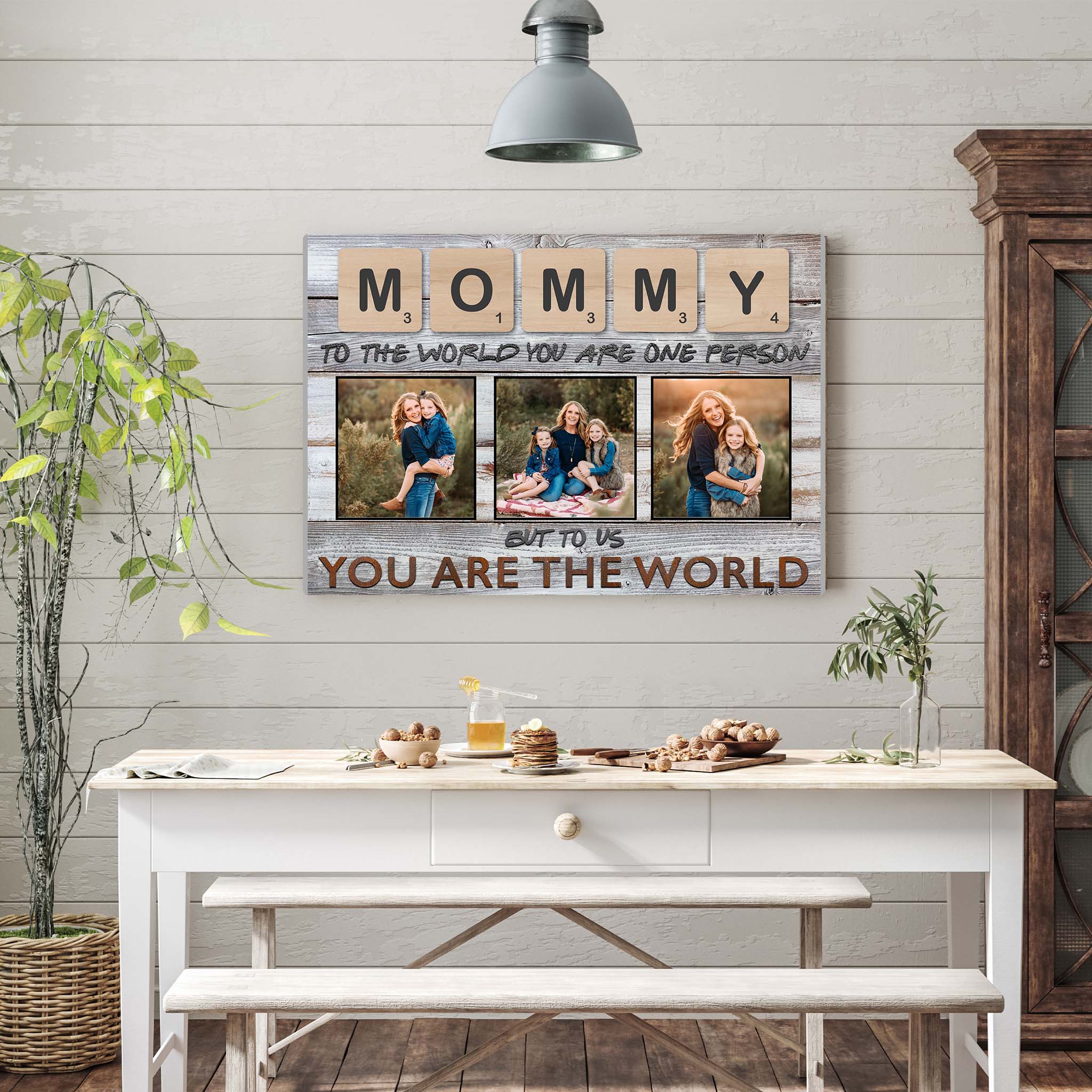 Mommy Scrabble You Are The World Personalized Photo CanvasCustomly Gifts