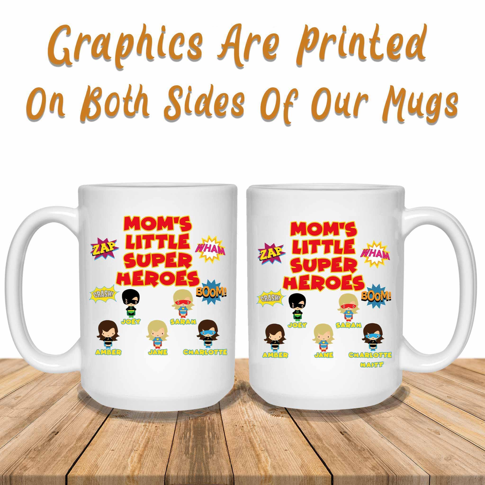 Mom's Little Super Heroes Custom Personalized Coffee MugCustomly Gifts