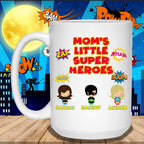 Mom's Little Super Heroes Custom Personalized Coffee MugCustomly Gifts