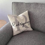 Monogram Family Name v1 Personalized Throw PillowCustomly Gifts