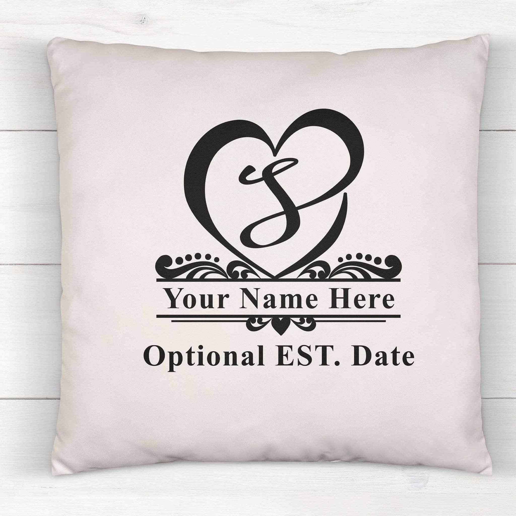 Monogram Love Personalized Name Throw PillowCustomly Gifts