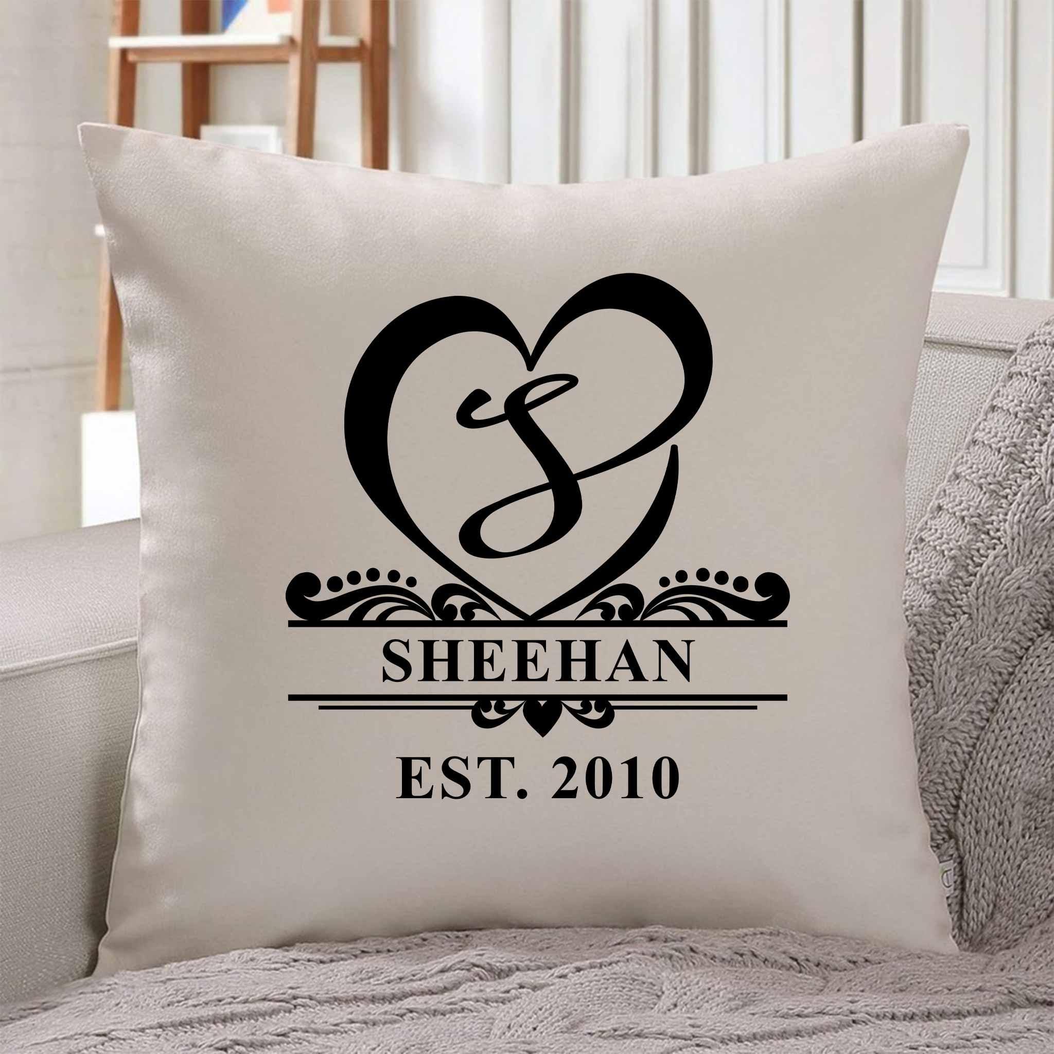Monogram Love Personalized Name Throw PillowCustomly Gifts