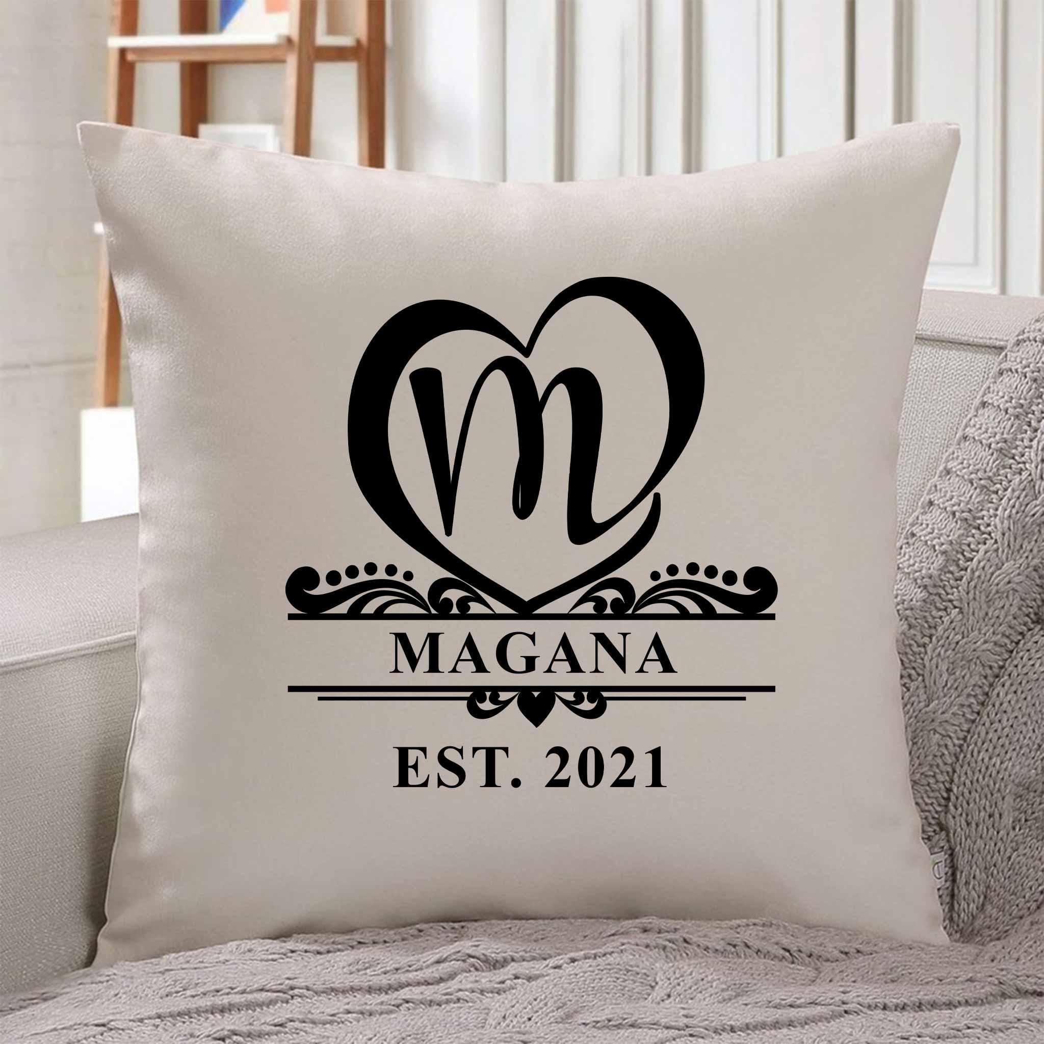 Monogram Love Personalized Name Throw PillowCustomly Gifts