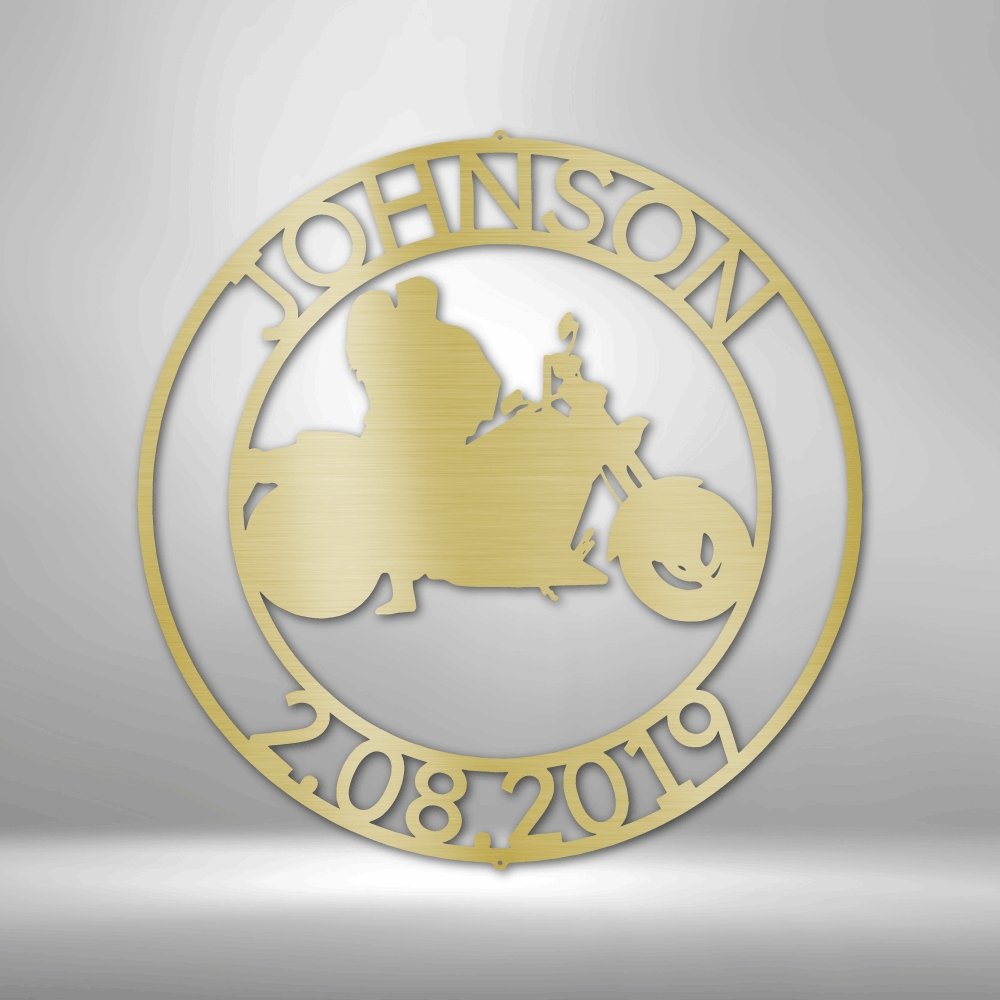 Motorcycle 10 Couple Personalized Name Date Text Steel SignCustomly Gifts