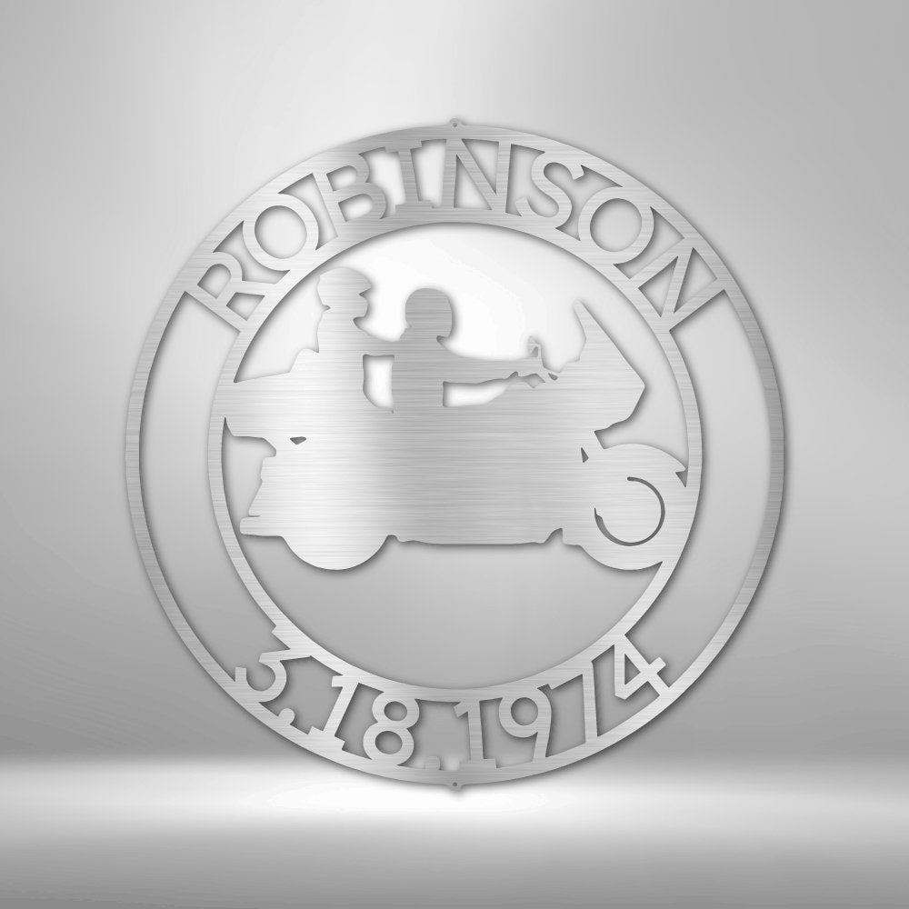 Motorcycle 11 Couple Personalized Names Text Metal SignCustomly Gifts