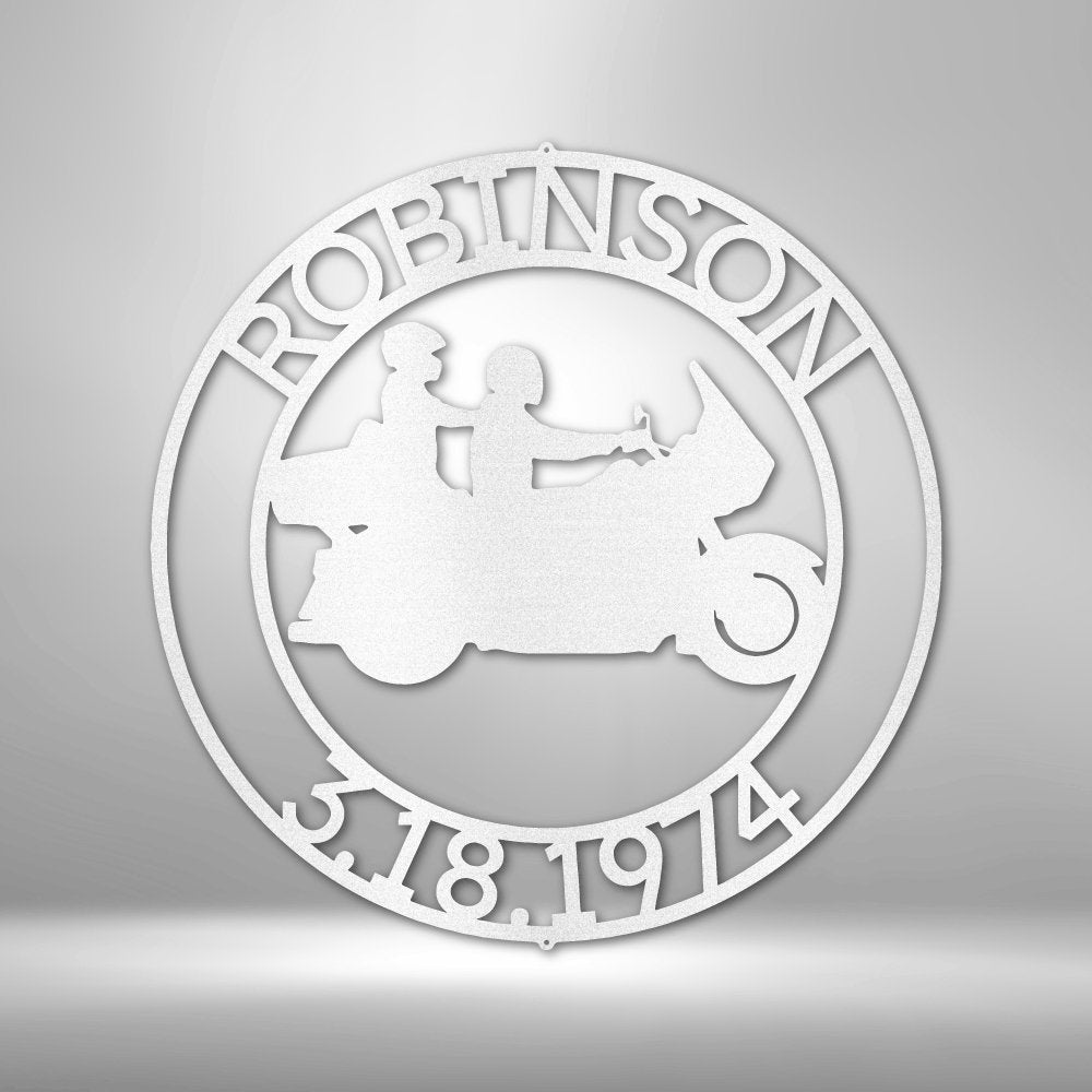 Motorcycle 11 Couple Personalized Names Text Metal SignCustomly Gifts