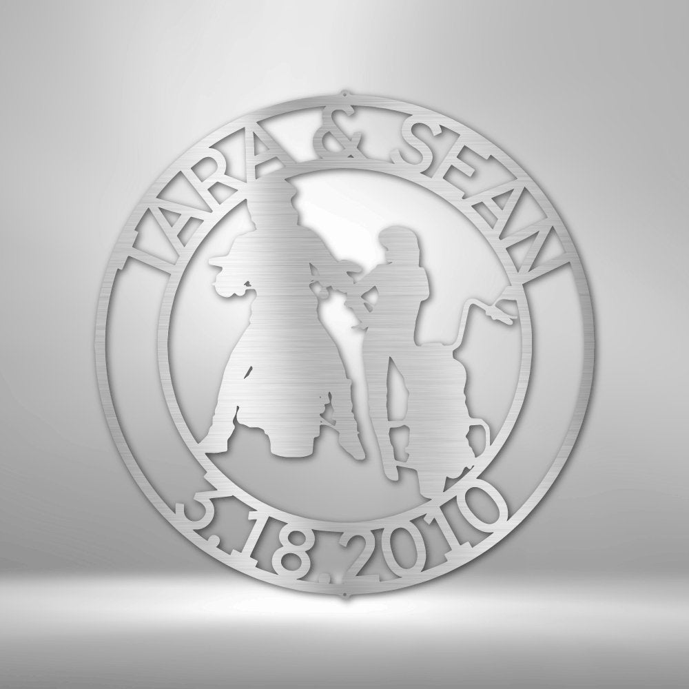 Motorcycle 12 Couple Personalized Names Text Metal SignCustomly Gifts