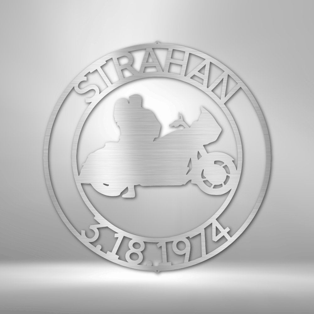 Motorcycle 9 Couple Personalized Name Text Steel SignCustomly Gifts