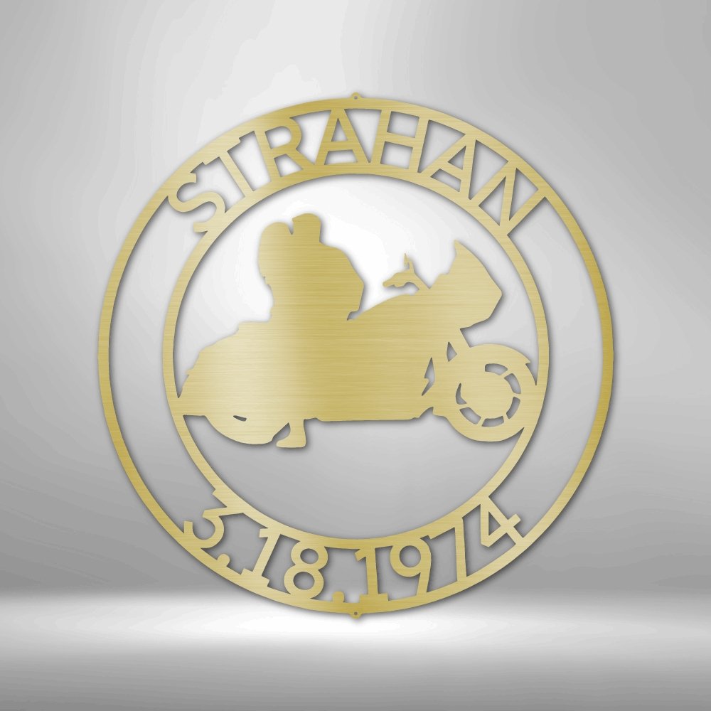 Motorcycle 9 Couple Personalized Name Text Steel SignCustomly Gifts