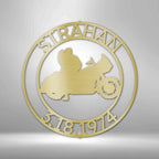 Motorcycle 9 Couple Personalized Name Text Steel SignCustomly Gifts