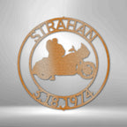 Motorcycle 9 Couple Personalized Name Text Steel SignCustomly Gifts