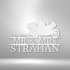 Motorcycle Couple 1 Personalized Name Text Steel SignCustomly Gifts
