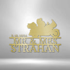 Motorcycle Couple 1 Personalized Name Text Steel SignCustomly Gifts