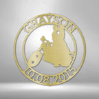 Motorcycle Couple Personalized Name Text Steel SignCustomly Gifts