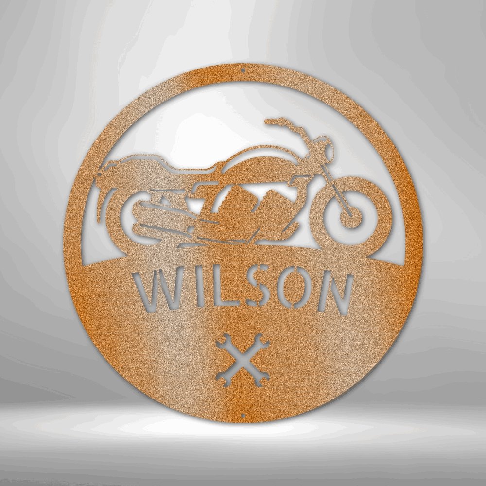 Motorcycle Master Personalized Name Text Steel SignCustomly Gifts