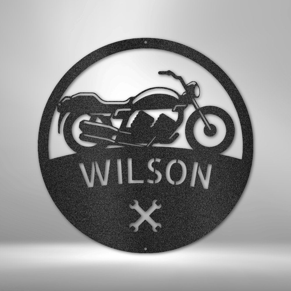 Motorcycle Master Personalized Name Text Steel SignCustomly Gifts