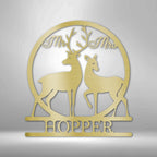 Mr and Mrs Deer Personalized Name Steel SignCustomly Gifts