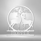 Mr and Mrs Deer Personalized Name Steel SignCustomly Gifts