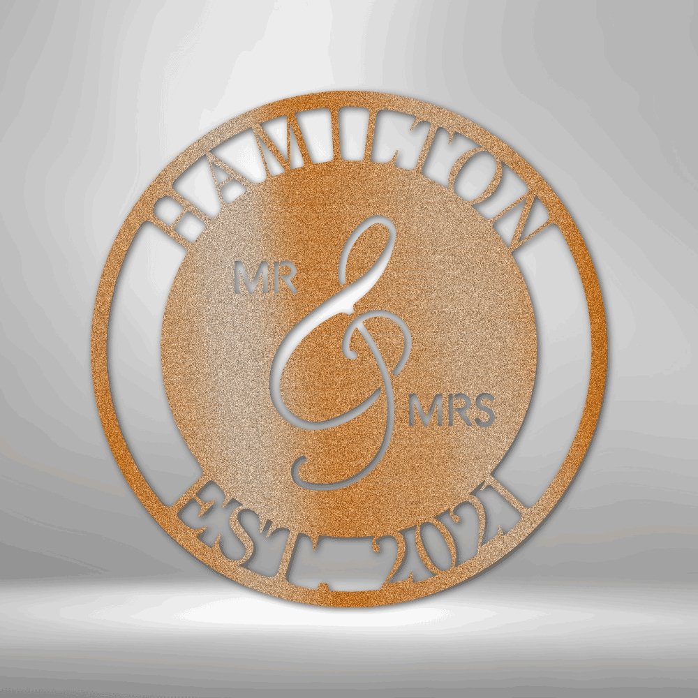 Mr. and Mrs. Personalized Names Text Steel SignCustomly Gifts