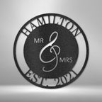 Mr. and Mrs. Personalized Names Text Steel SignCustomly Gifts