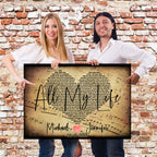 Music Heart Shaped Song Lyrics v1 Personalized Canvas Wall ArtCustomly Gifts