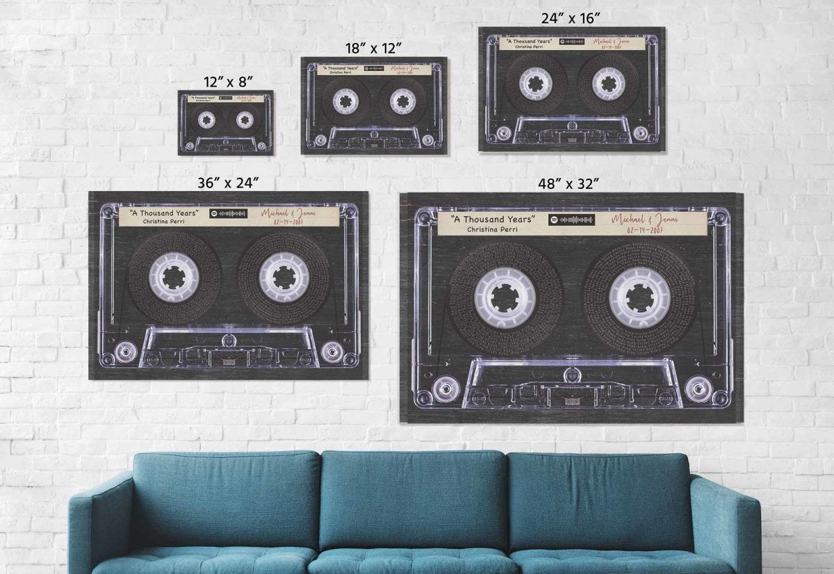 Music Song Lyrics Cassette Tape Charcoal Wood Background Personalized CanvasCustomly Gifts