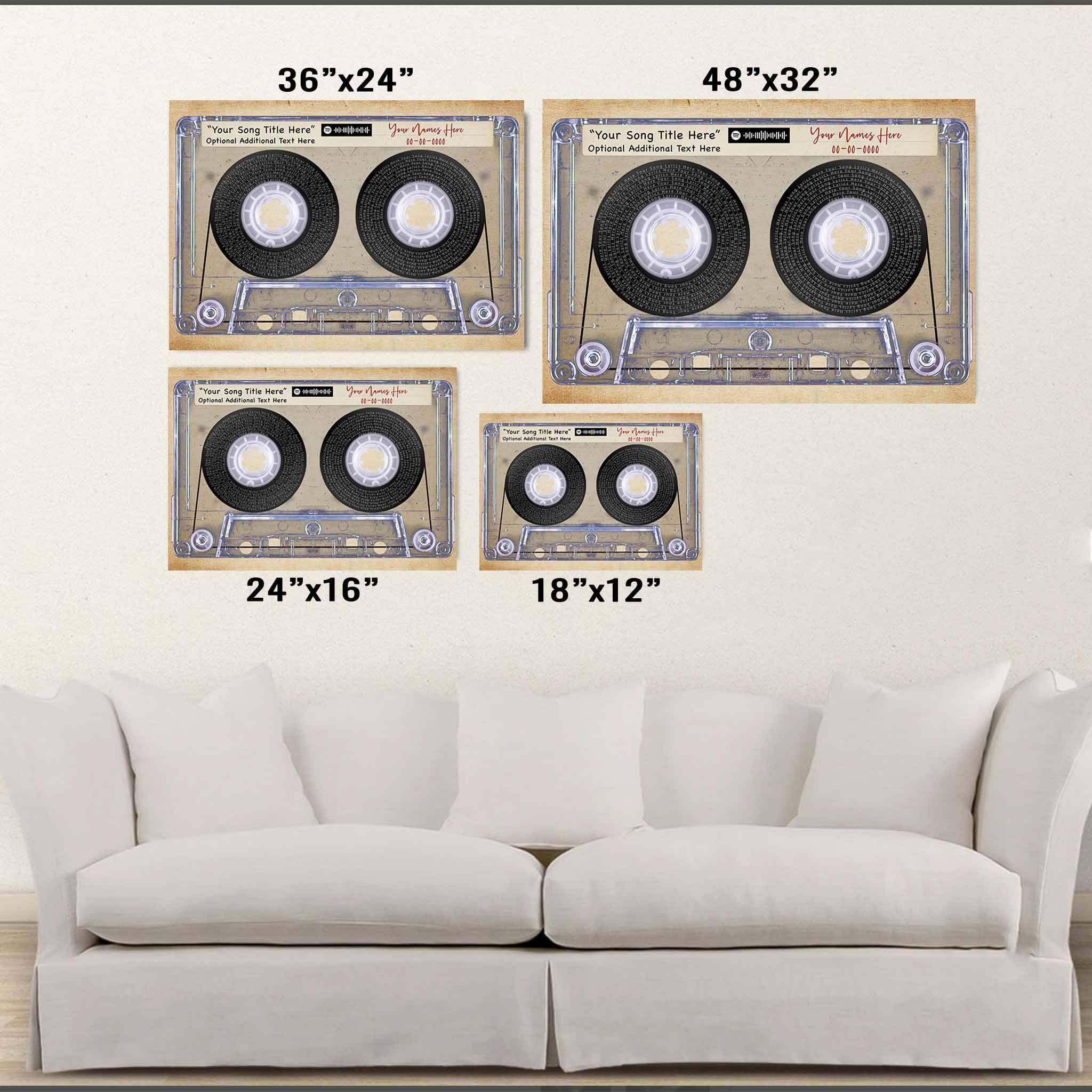 Music Song Lyrics Cassette Tape v1 Personalized Canvas Wall ArtCustomly Gifts