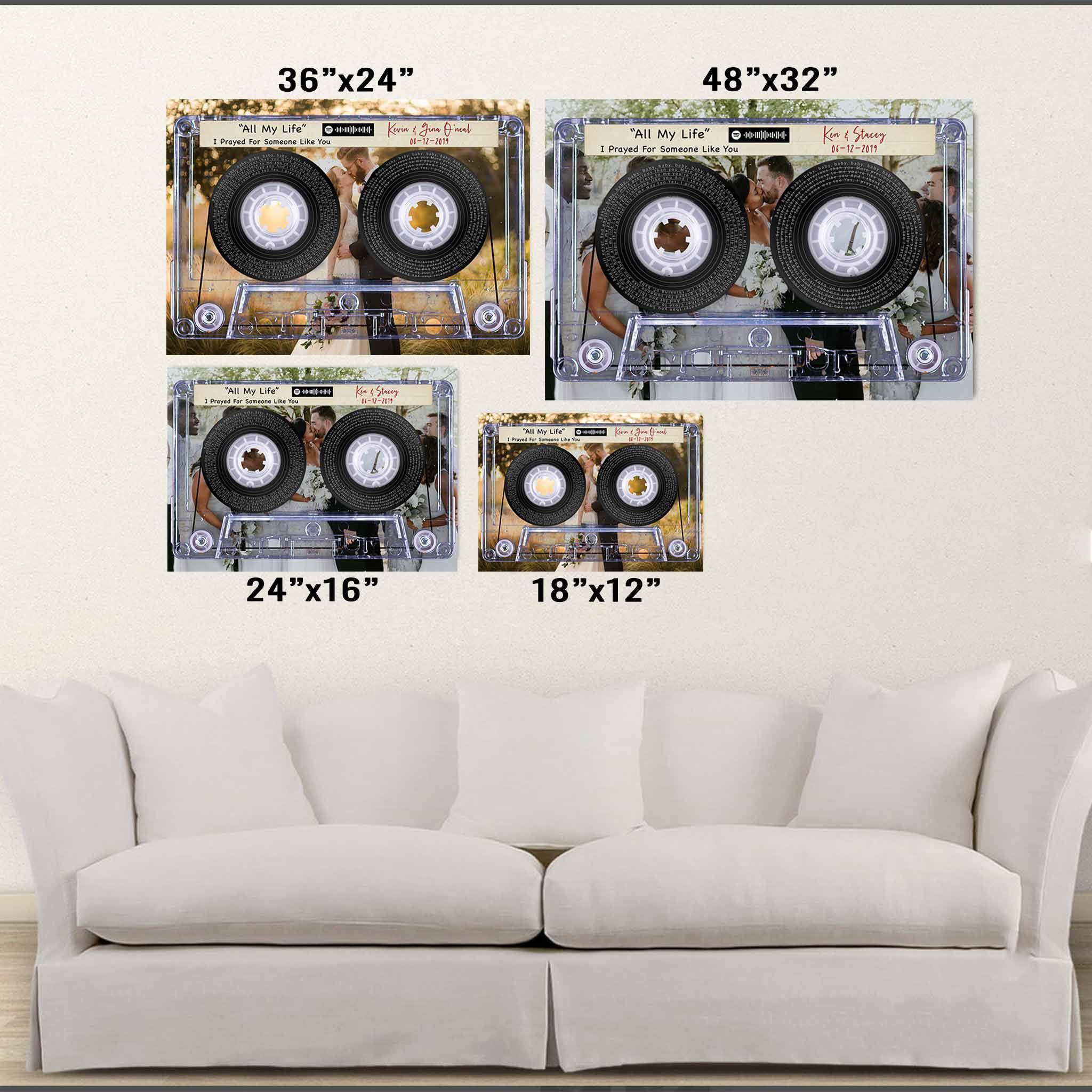 Music Song Lyrics Cassette Tape v2 Personalized Canvas Wall ArtCustomly Gifts