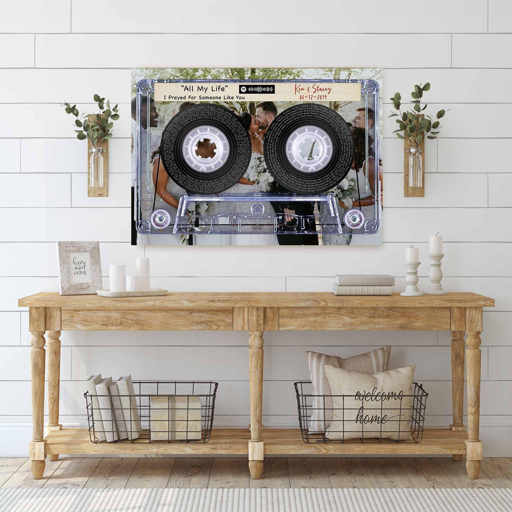 Music Song Lyrics Cassette Tape v2 Personalized Canvas Wall ArtCustomly Gifts
