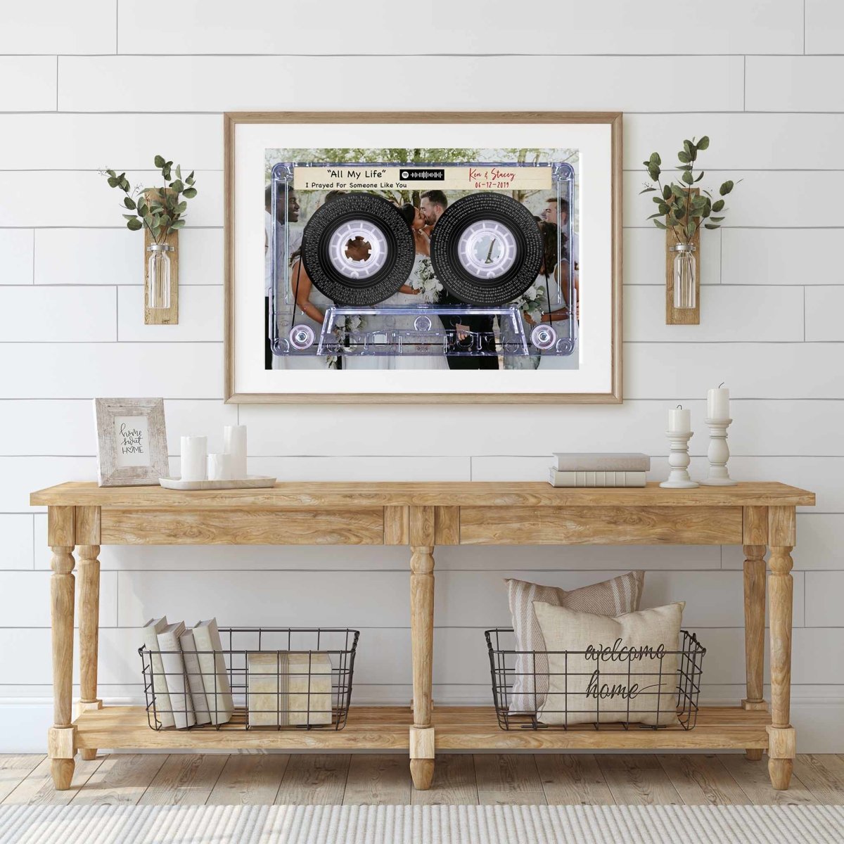 Music Song Lyrics Cassette Tape Your Picture Personalized Poster Wall ArtCustomly Gifts