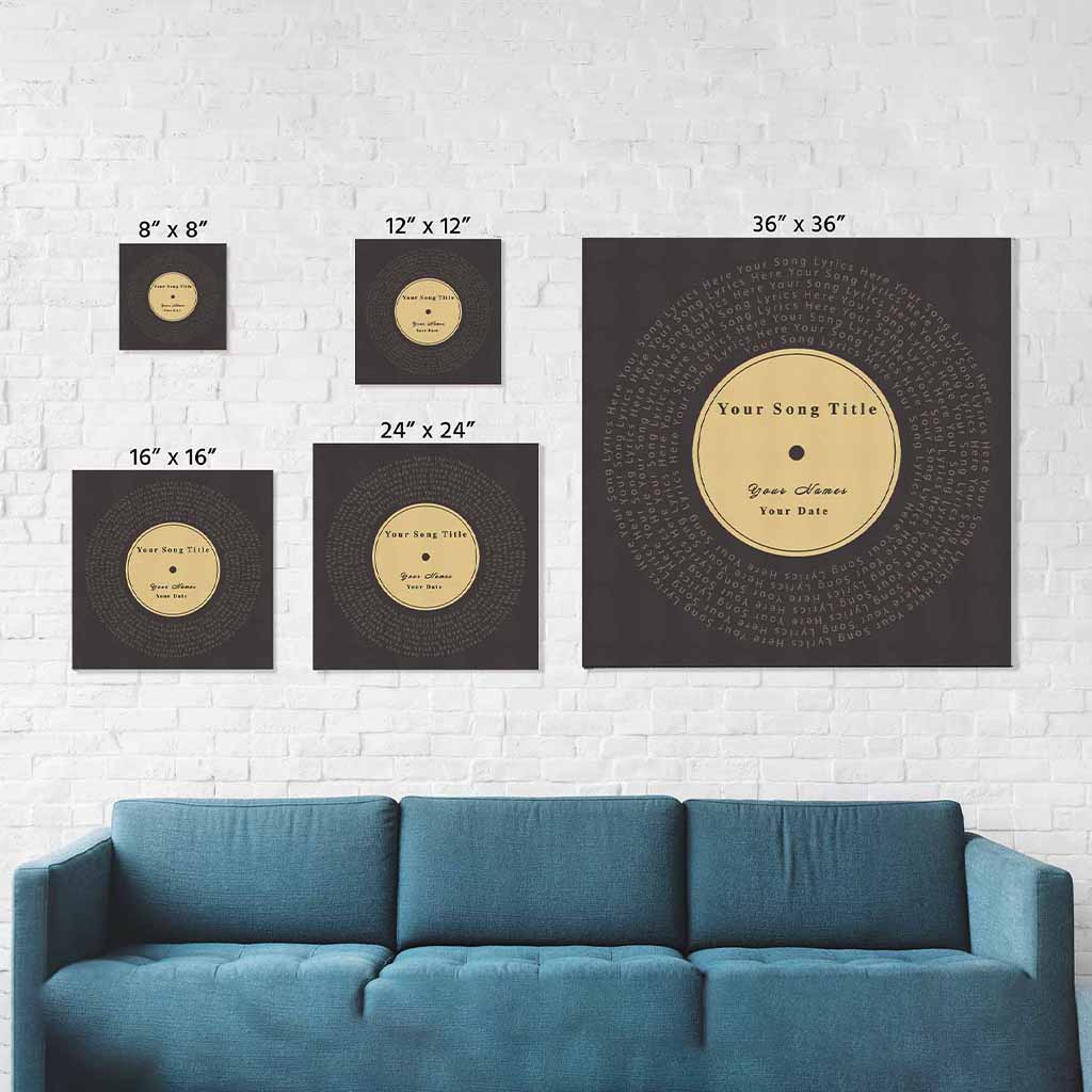 Custom Designed Wall Art Canvas With Your Favorite Song Lyric 