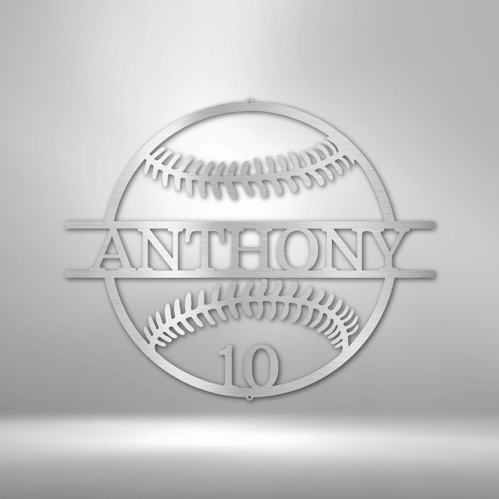 Name and Number Baseball Personalized Metal SignCustomly Gifts