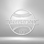 Name and Number Baseball Personalized Metal SignCustomly Gifts
