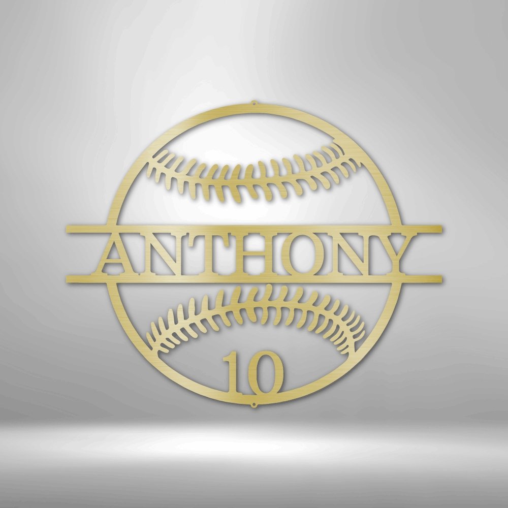 Name and Number Baseball Personalized Metal SignCustomly Gifts