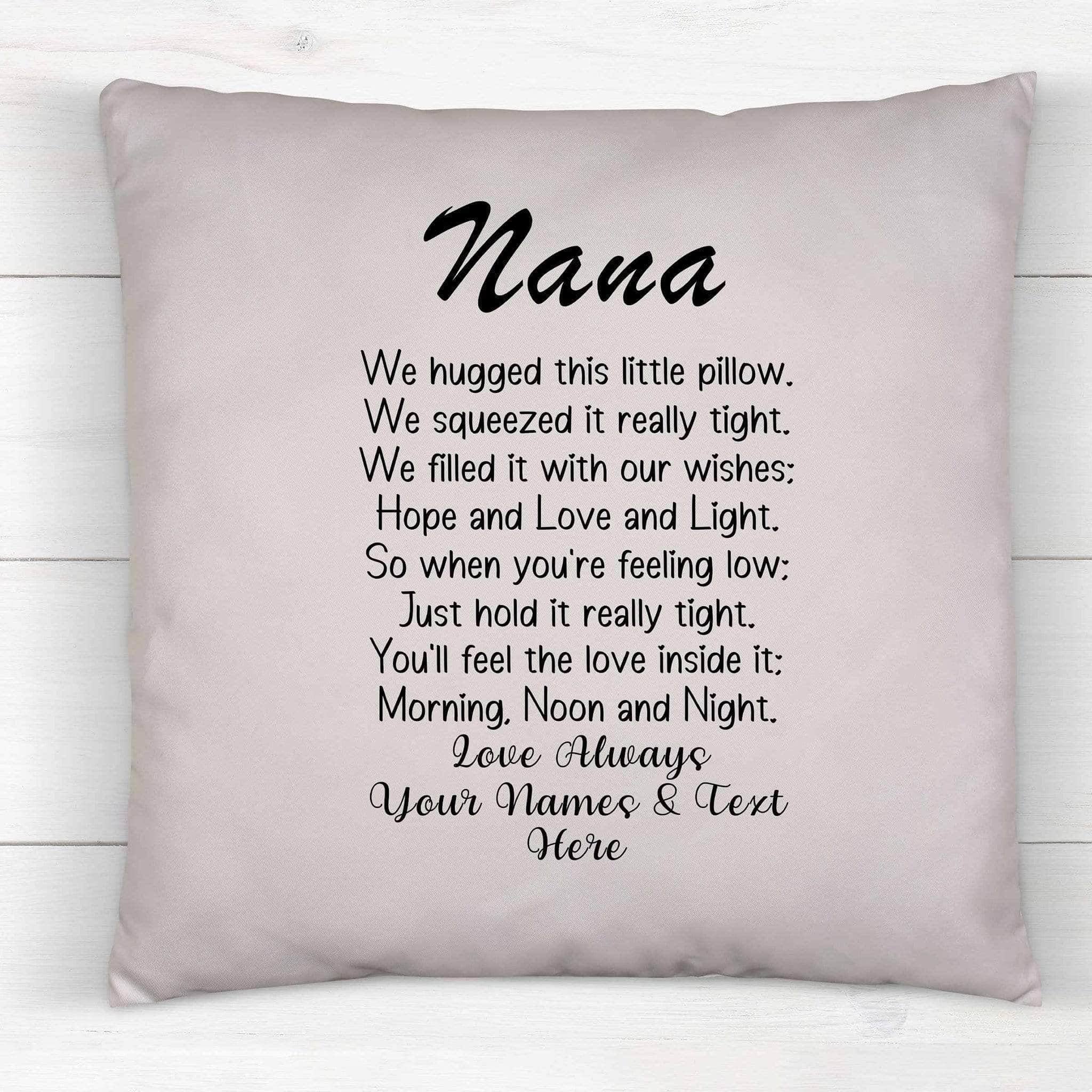 Nana We Hugged This Little Pillow Poem Personalized Throw PillowCustomly Gifts