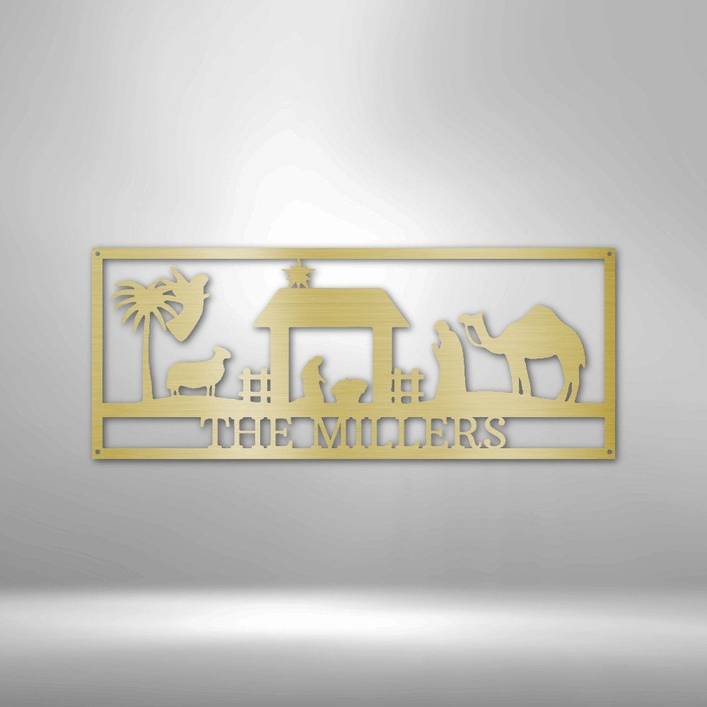 Nativity Personalized Name Text Steel SignCustomly Gifts